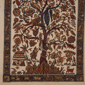 Kalamkari art wall hanging with tree of life motif by pitchuka srinivas (72 x 60 in)