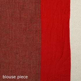 Brown - bengal woven border handloom cotton saree 06