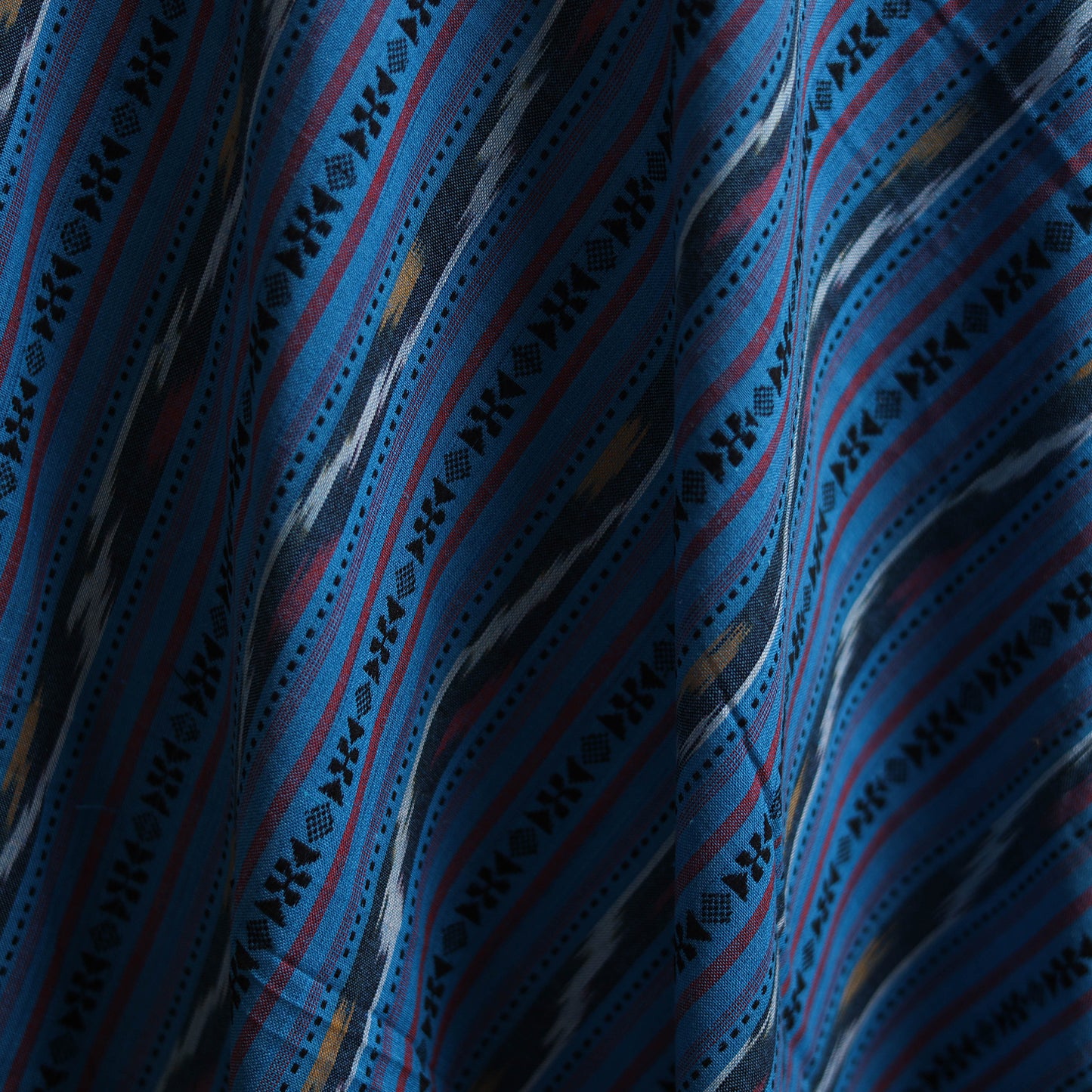 Blue - Cotton Pochampally Dabi Ikat Fabric 11