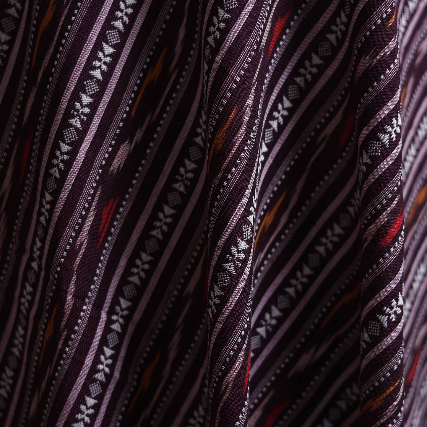 Purple - Cotton Pochampally Dabi Ikat Fabric 12