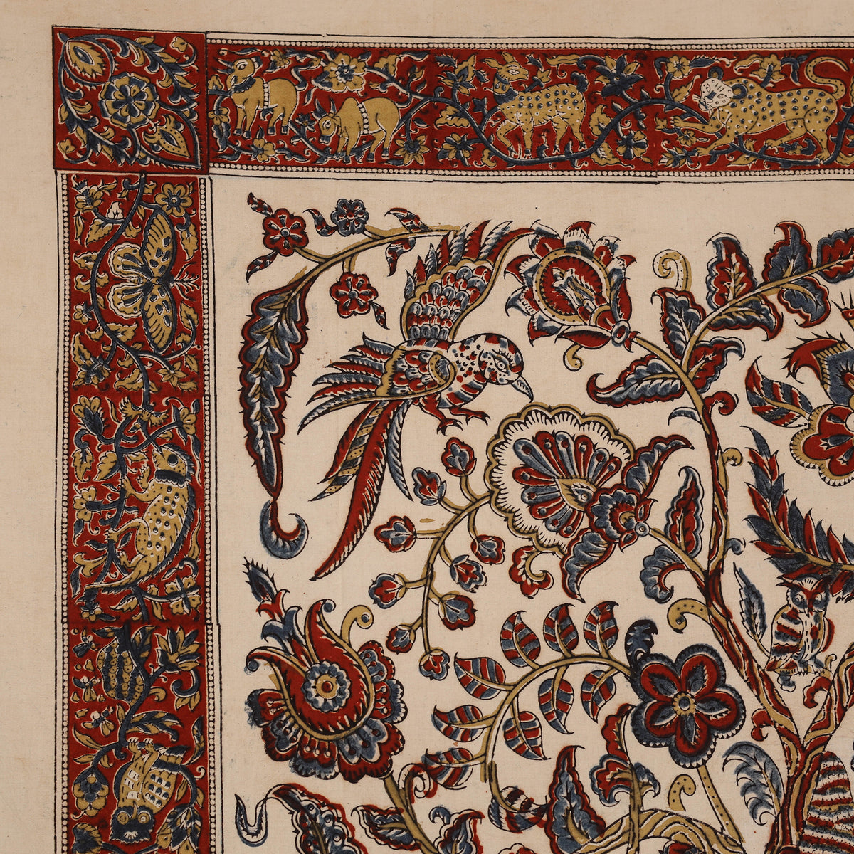 Kalamkari art wall hanging with tree of life motif by pitchuka srinivas (72 x 60 in)