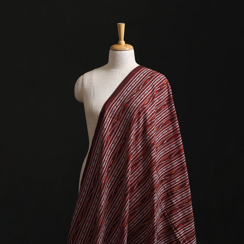 Maroon - Cotton Pochampally Dabi Ikat Fabric 15