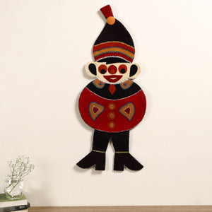 Hand Felted Pure Wool Namda Joker Wall Hanging (27 in x 11 in)