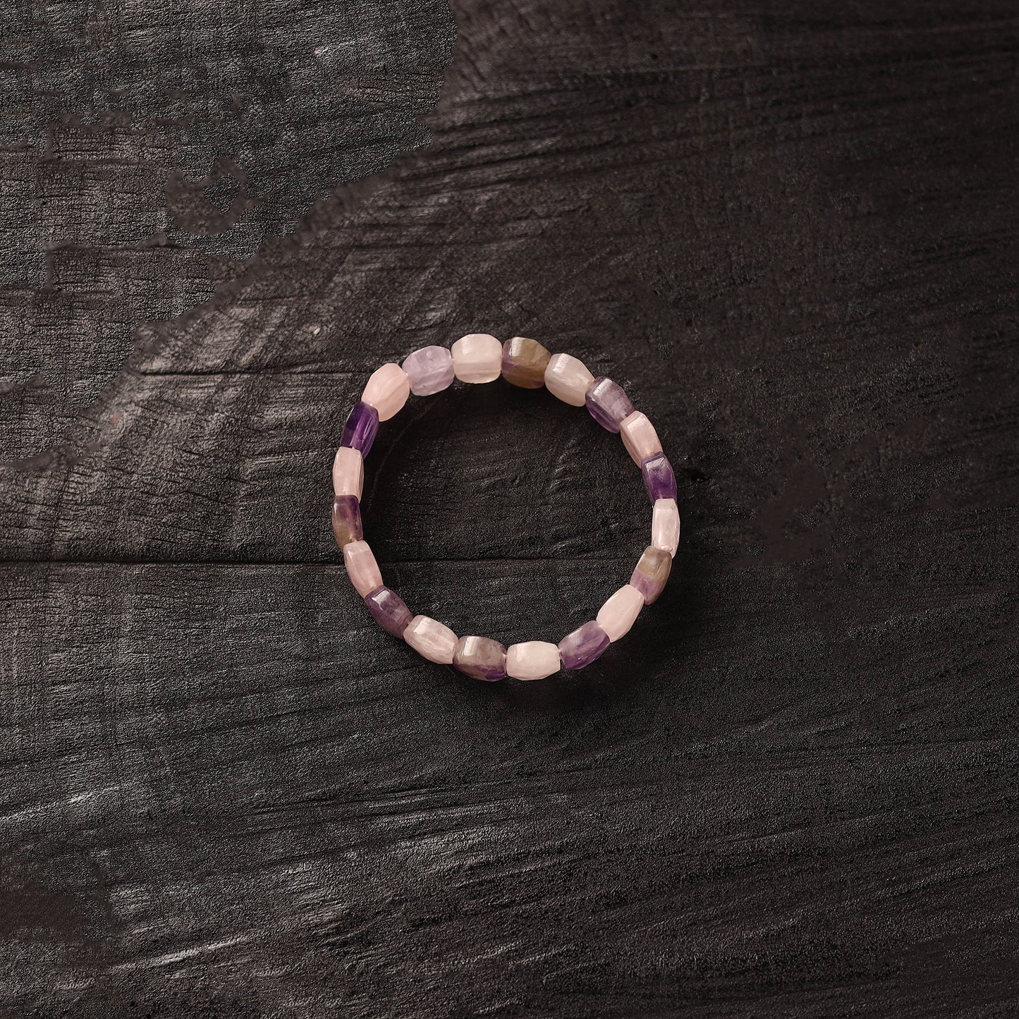 Handmade Rose Quartz and Fluorite Tumble Bracelet 02