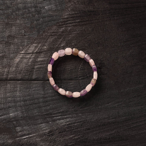 Handmade Rose Quartz and Fluorite Tumble Bracelet 02