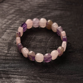 Handmade Rose Quartz and Fluorite Tumble Bracelet 02