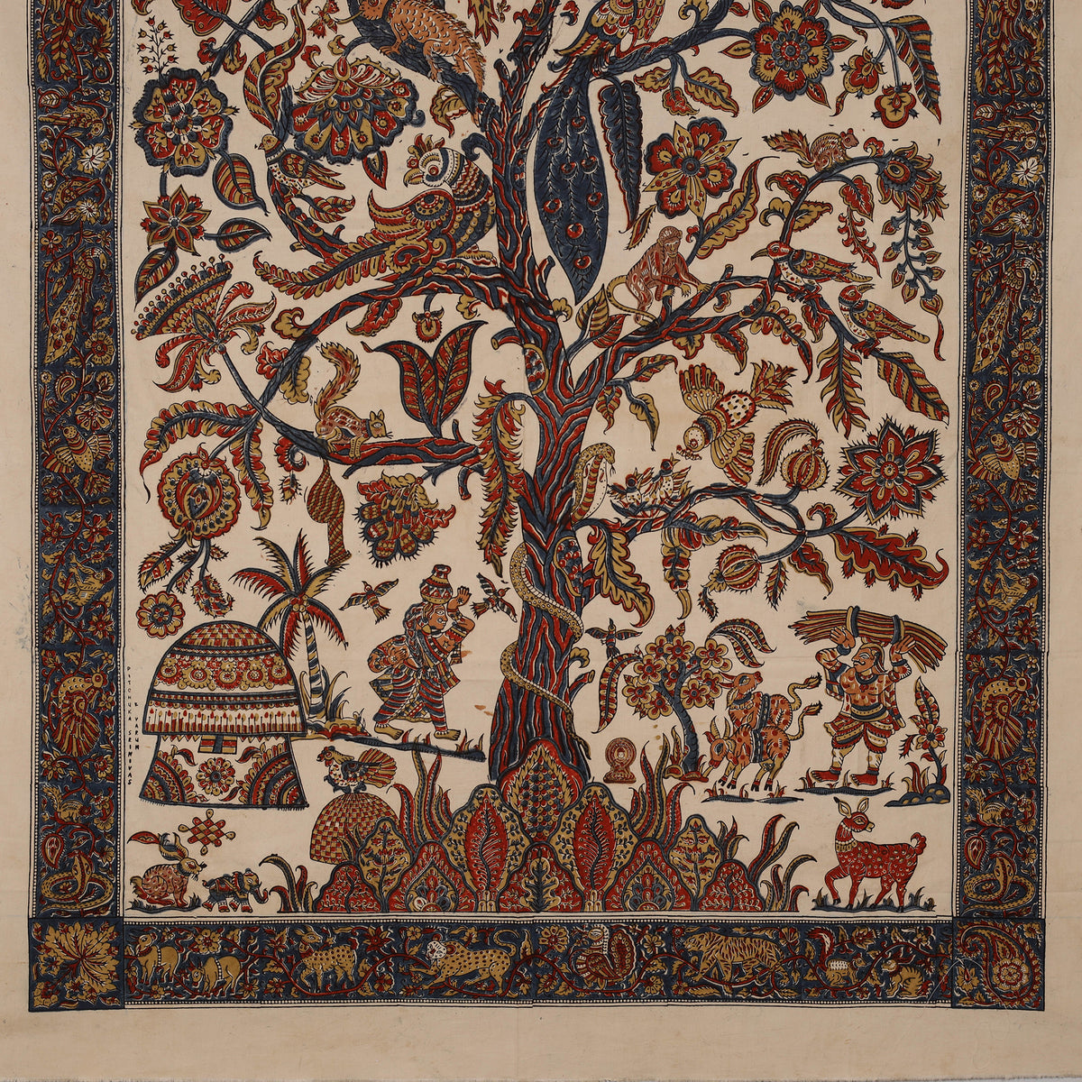 Kalamkari Art Wall Hanging with Tree of life Motif by Pitchuka Srinivas (72 x 60 in) 15