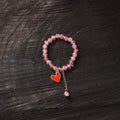 Handmade Crystal Beaded Bracelet with Heart Charm 07