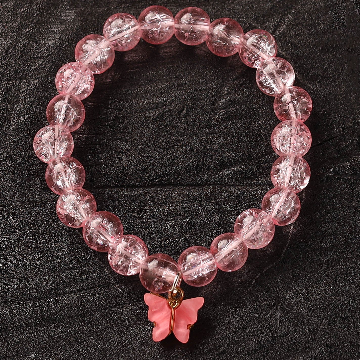 Handmade Crystal Beaded Bracelet with Butterfly Charm 10