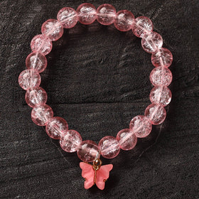 Handmade Crystal Beaded Bracelet with Butterfly Charm 10