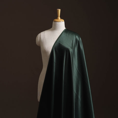 Dark Green - Mashru Silk Plain Dyed Fabric (Width - 46 in)