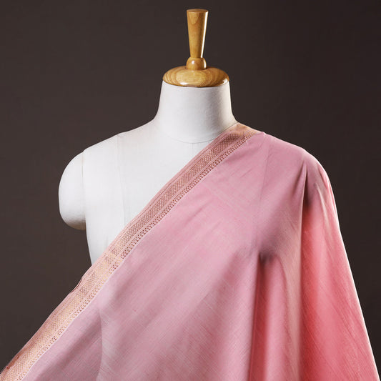 Pink - Mangalagiri Handloom Cotton Nizam Zari Border Fabric 32