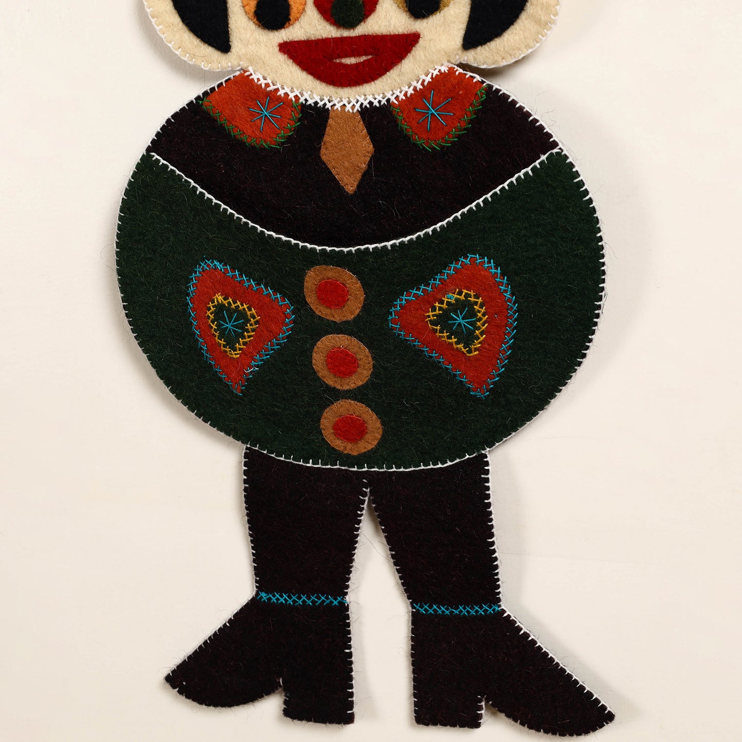 Hand Felted Pure Wool Namda Joker Wall Hanging (27 in x 11 in)