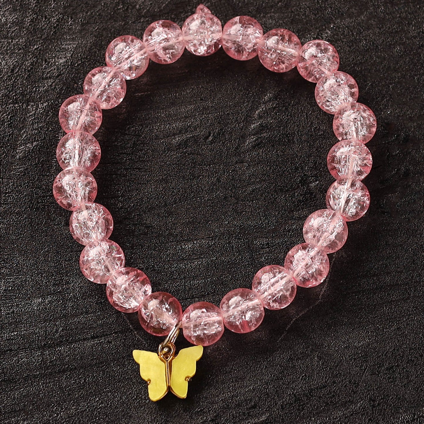 Handmade Crystal Beaded Bracelet with Butterfly Charm 11