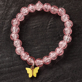 Handmade Crystal Beaded Bracelet with Butterfly Charm 11
