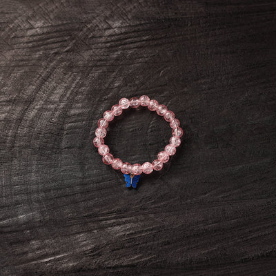 Handmade Crystal Beaded Bracelet with Butterfly Charm 12