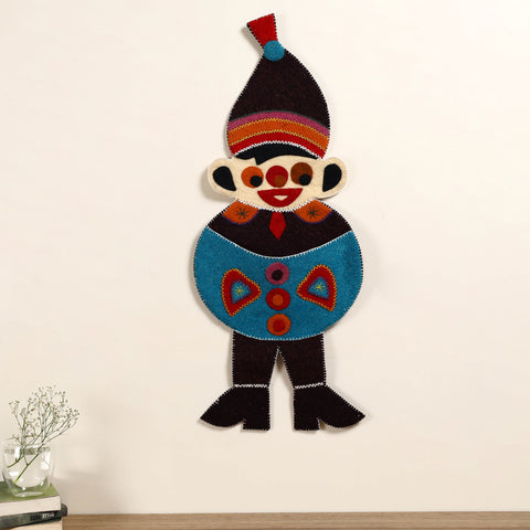 Hand Felted Pure Wool Namda Joker Wall Hanging (27 in x 11 in)