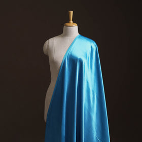 Blue - Pure Mashru Silk Plain Fabric (Width - 46 in) 09