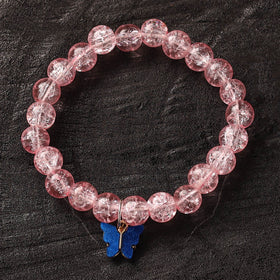 Handmade Crystal Beaded Bracelet with Butterfly Charm 12