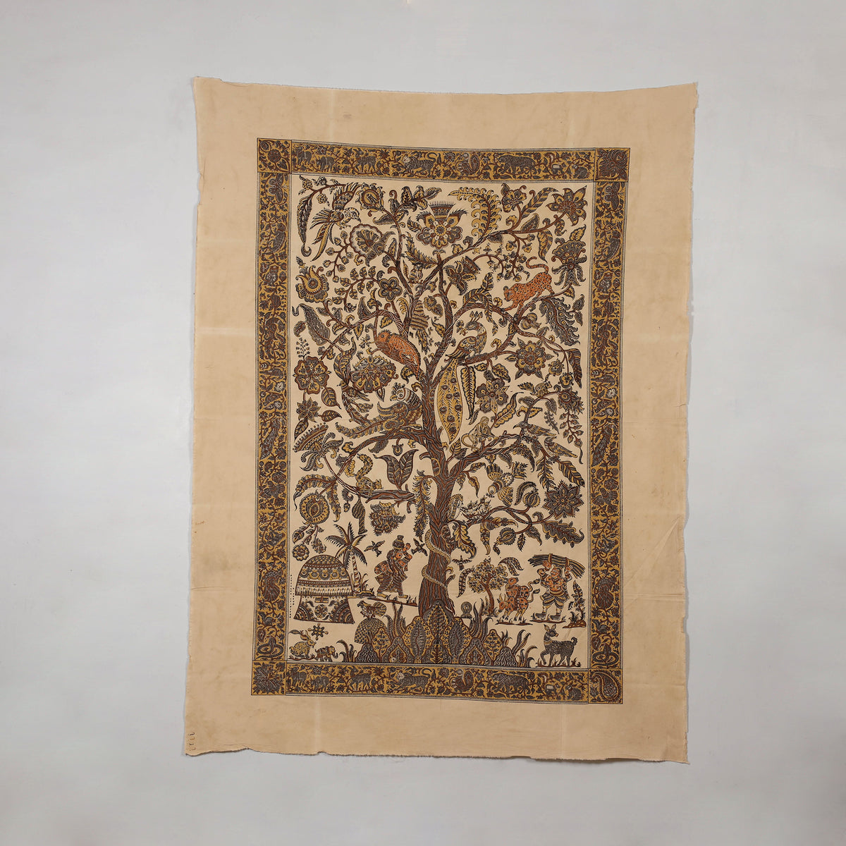Kalamkari Art Wall Hanging with Tree of life Motif by Pitchuka Srinivas (72 x 60 in) 17