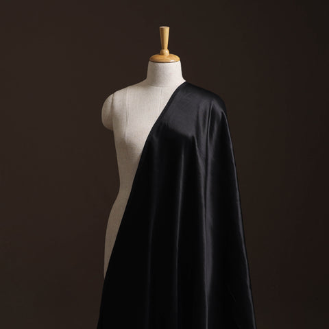 Black - Pure Mashru Silk Plain Fabric (Width - 46 in) 10