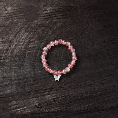 Handmade Crystal Beaded Bracelet with Butterfly Charm 13