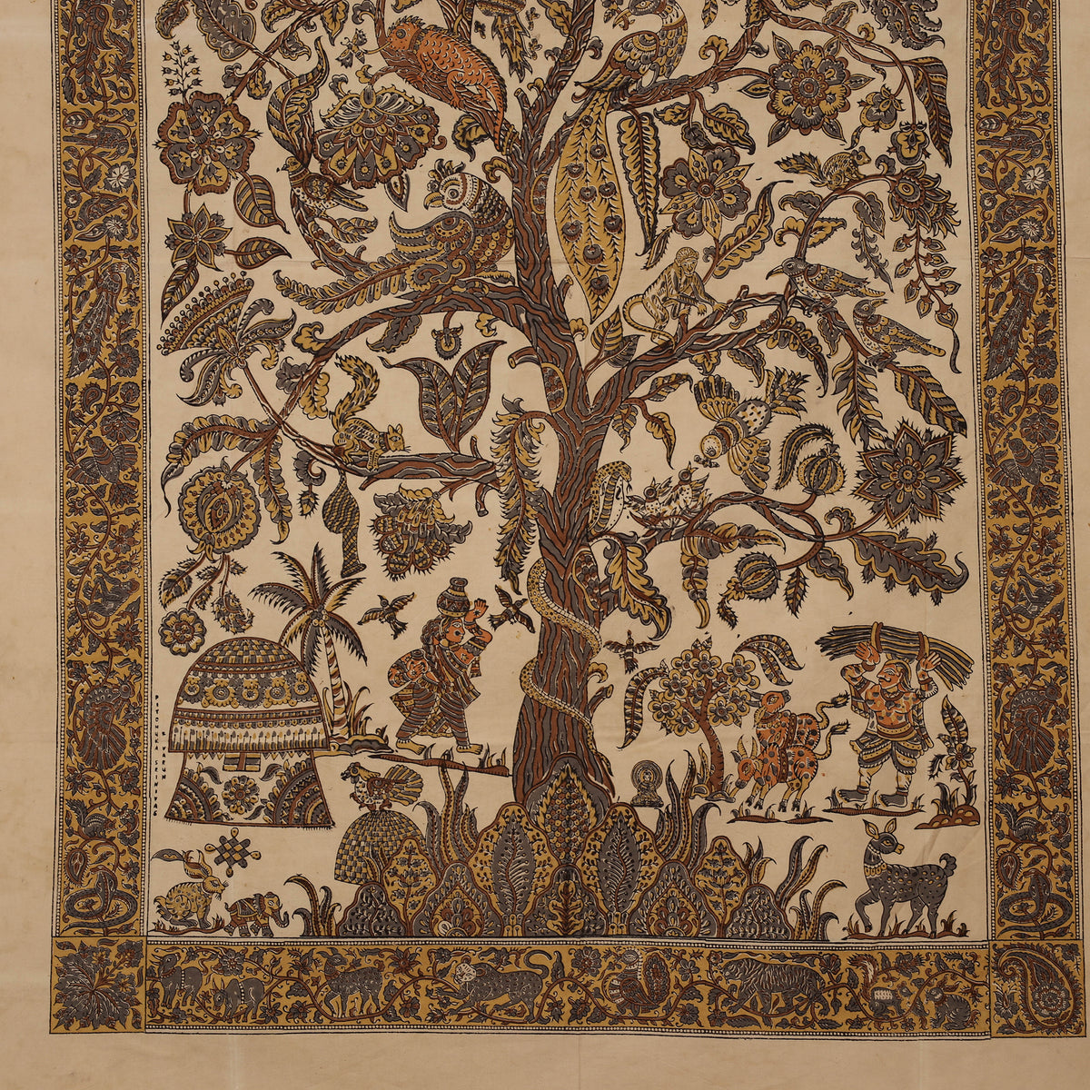 Kalamkari Art Wall Hanging with Tree of life Motif by Pitchuka Srinivas (72 x 60 in) 17