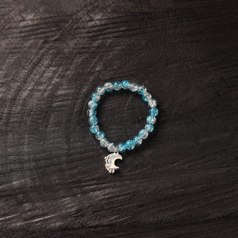 Handmade Crystal Beaded Bracelet with Moon Charm 14