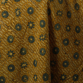 Yellow - natural dyed hand cotton fabric 13 - handcrafted