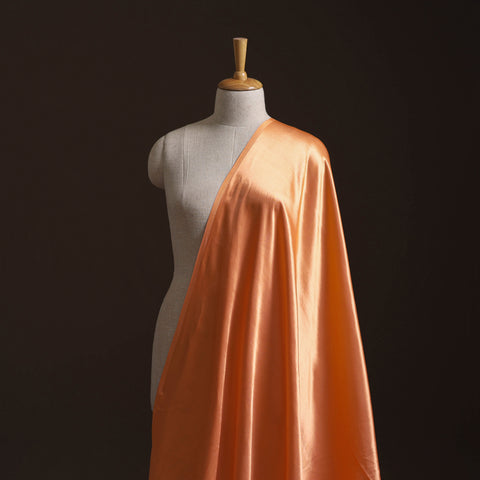 Orange - Pure Mashru Silk Plain Fabric (Width - 46 in) 12