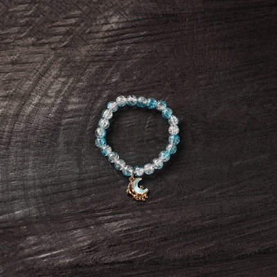 Handmade Crystal Beaded Bracelet with Moon Charm 15