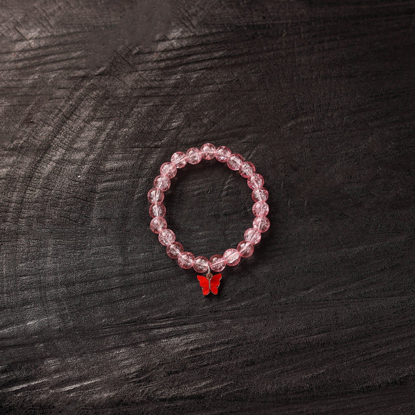Handmade Crystal Beaded Bracelet with Butterfly Charm 17
