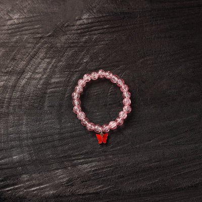 Handmade Crystal Beaded Bracelet with Butterfly Charm 17