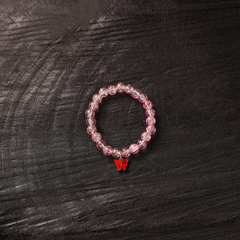 Handmade Crystal Beaded Bracelet with Butterfly Charm 17