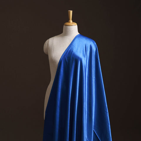 Blue - Pure Mashru Silk Plain Fabric (Width - 46 in) 18