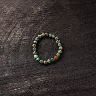 Handmade Natural Chrysocolla Stone Beaded Bracelet 18