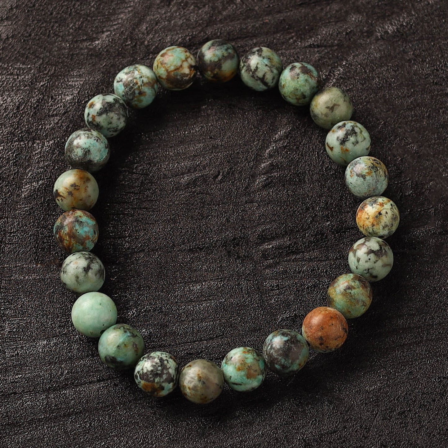 Handmade Natural Chrysocolla Stone Beaded Bracelet 18