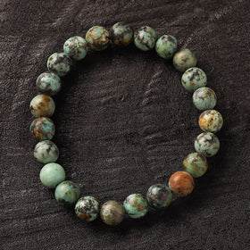 Handmade Natural Chrysocolla Stone Beaded Bracelet 18