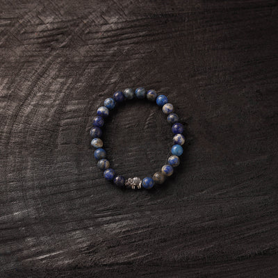 Handmade Stone Beaded Bracelet with Elephant Charm 19