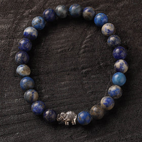Handmade Stone Beaded Bracelet with Elephant Charm 19