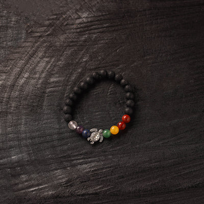 Handmade Crystal Beaded Bracelet with Tortoise Charm 21