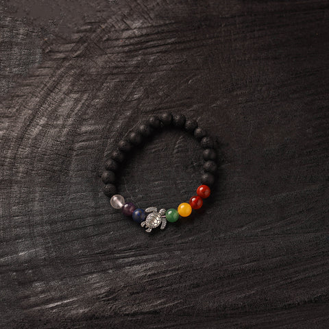 Handmade Crystal Beaded Bracelet with Tortoise Charm 21