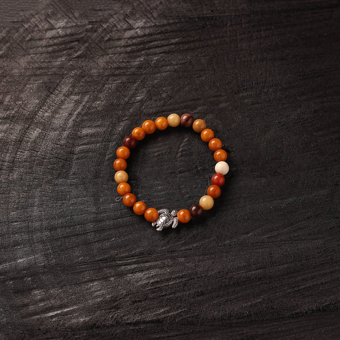 Handmade Crystal Beaded Bracelet with Tortoise Charm 22