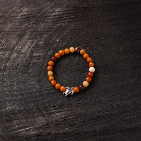 Handmade Crystal Beaded Bracelet with Tortoise Charm 22