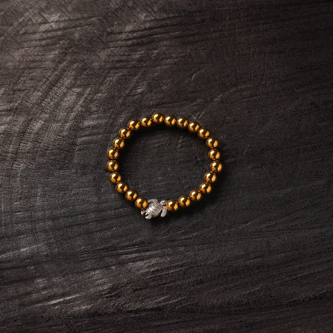 Handmade Crystal Beaded Bracelet with Tortoise Charm 24