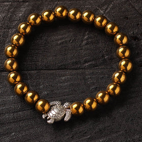 Handmade Crystal Beaded Bracelet with Tortoise Charm 24