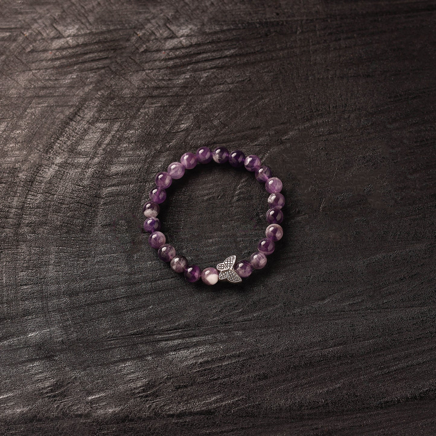 Handmade Crystal Beaded Bracelet with Butterfly Charm 25