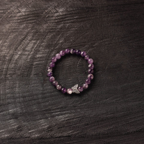 Handmade Crystal Beaded Bracelet with Butterfly Charm 25