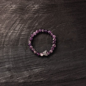 Handmade Crystal Beaded Bracelet with Butterfly Charm 25