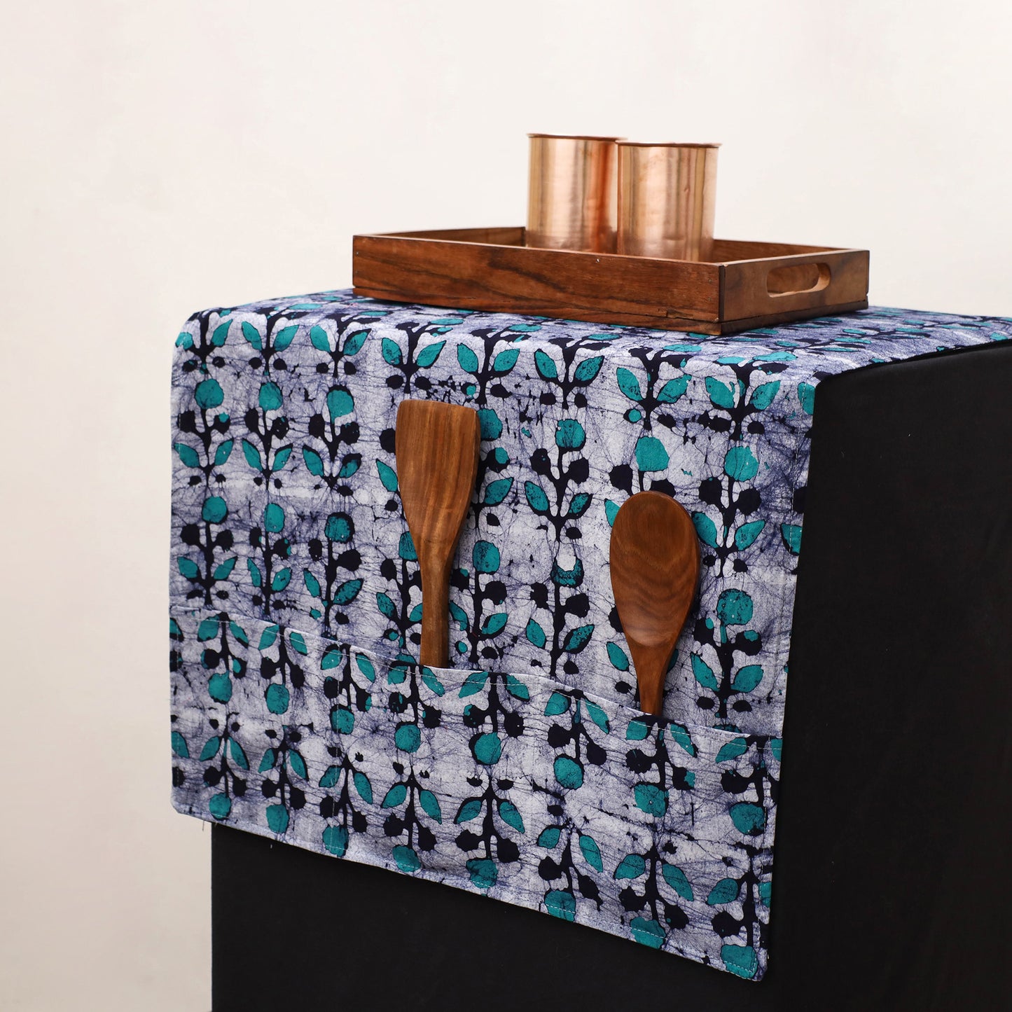 Handmade Fridge Top Cover with Multiple Pockets 03